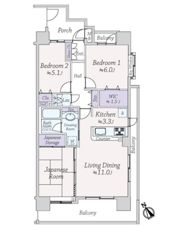 クレストフォルム清澄庭園の間取図