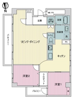 ライオンズマンション虹ヶ丘Ｂ棟の間取図