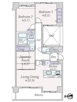 サンクタス西宮山手の間取図