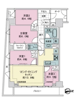 アールブラン武蔵新城の間取図