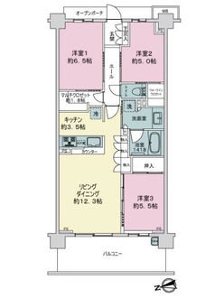 ＢｒｉｌｌｉａＣｉｔｙ横浜磯子Ａ棟の間取図