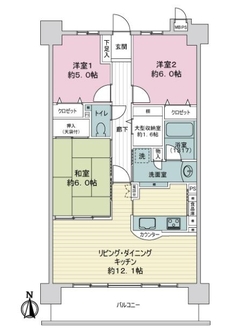 ライオンズマンション武道館前の間取図