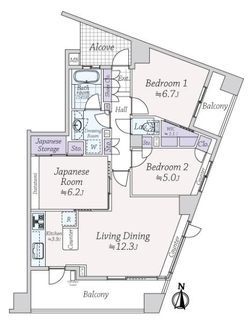 シティハウス世田谷千歳台の間取図