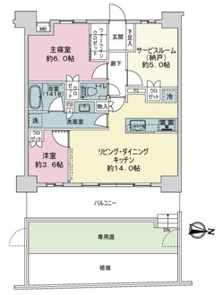 アールブラン武蔵新城の間取図