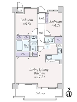 ヴェルドール芦屋の間取図