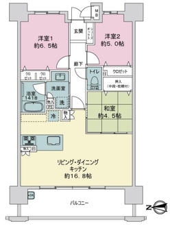 オーヴィジョン香椎浜ザ・シティの間取図