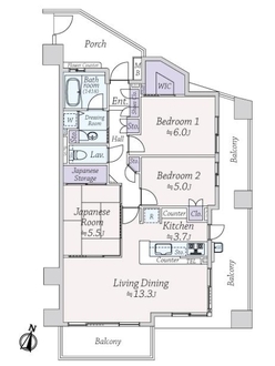 戸塚パーク・ホームズ　ヒルサイドレジデンスの間取図
