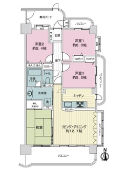 ライオンズヒルズ大府柊山の間取図
