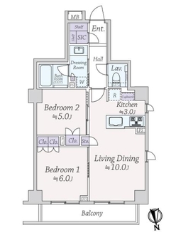 オープンレジデンシア飯田橋の間取図