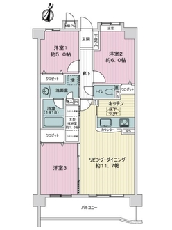 ライオンズマンション伏屋第２の間取図