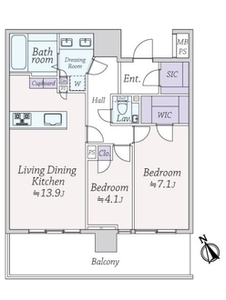 ウェリスタワー愛宕虎ノ門の間取図
