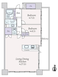 オーセンティアタワー平塚の間取図