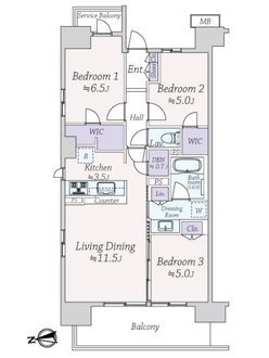 シティテラス川崎鈴木町グランドシーズンズの間取図