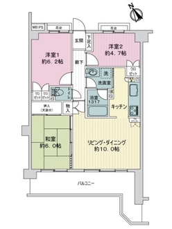 クリオ西船橋弐番館の間取図