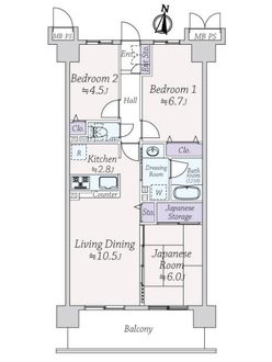 ライオンズマンション寝屋川の間取図