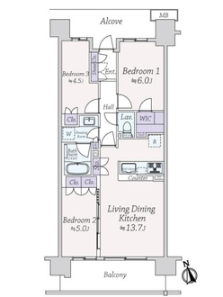 オーベル川口エアーズの間取図