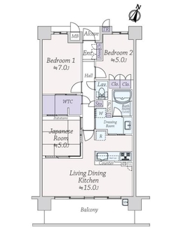 クレアコート上野芝ラベルヴィの間取図