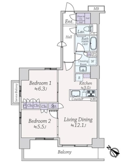 サンリヤン横浜鶴見ブランシエラの間取図