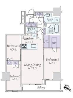 プレミスト日本橋浜町の間取図
