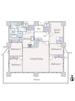 エクサージュ海岸の間取図