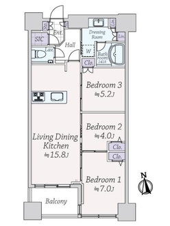 富久クロスコンフォートタワーの間取図