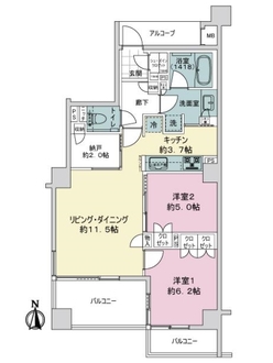 アトラス調布南棟の間取図
