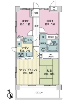 ライオンズマンション練馬北町の間取図