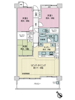 ペルル庚午中「壱番館」の間取図