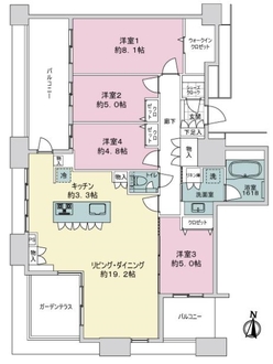 アイランドシティオーシャン＆フォレストタワーレジデンスＷＥＳＴ棟の間取図