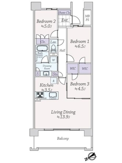 ライオンズ芦屋グランフォートの間取図