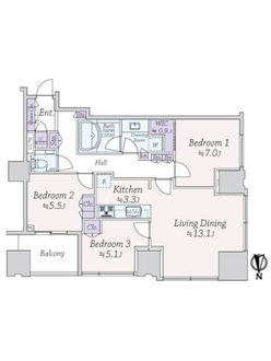 シティタワーズ豊洲　ザ・ツイン　サウスタワーの間取図