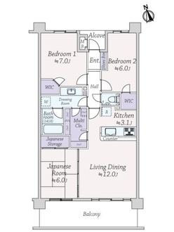 レクセルマンション原木中山の間取図