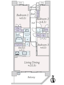 パークホームズ藤沢二丁目の間取図