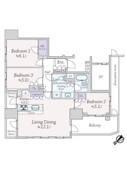 パークホームズ西葛西ブライトフォートの間取図