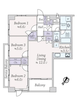 エスト・グランディール横濱関内の間取図