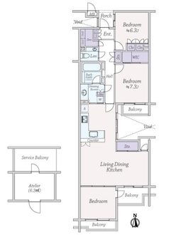 目黒デュープレックスの間取図