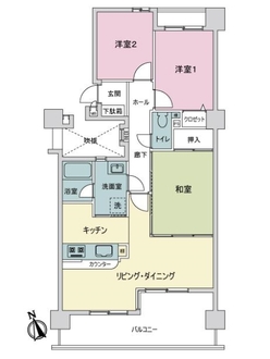 ライオンズマンション岩塚Ａ棟の間取図