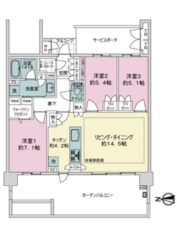 ＩＳＬＡＮＤＣＩＴＹ　ＴＨＥ　ＧＡＲＤＥＮ　Ｖ－２の間取図