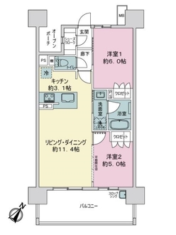 ファミリアーレ熱田伝馬町の間取図
