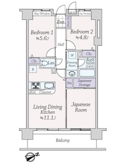 ライオンズステーションプラザ中井の間取図