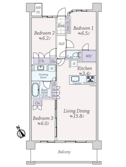 ライオンズ芦屋グランフォートの間取図