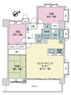 ライオンズマンション平野町リバーステージの間取図