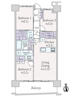 ガーデンクロス東京王子の間取図