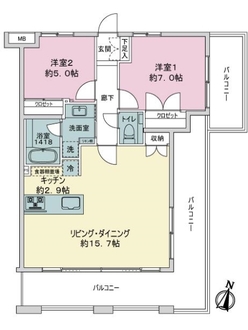 バースシティ久地の間取図