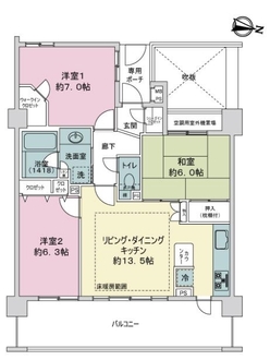ライオンズヒルズ横濱新子安の間取図