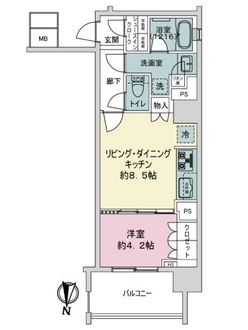 オープンレジデンシアＴＨＥ　ＭＩＤ　ＦＯＲＴの間取図