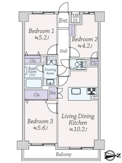 ライオンズアーバンシティ東陽町の間取図
