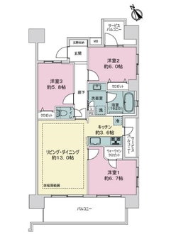 ライオンズ大橋２丁目の間取図