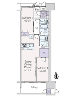 ラシュレ北浜の間取図
