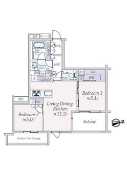 プレシス三鷹上連雀の間取図